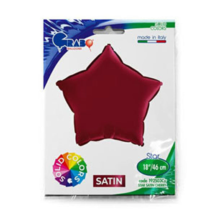 ABC18 Uni Stern 46 cm Satin Kirsch Rot