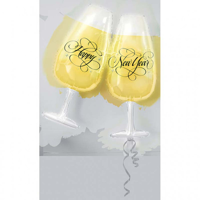 SuperShape Folienballon "Happy New Year" Gläser " |