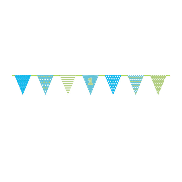 Wimpelkette 1. Geburtstag blau 1,35 m