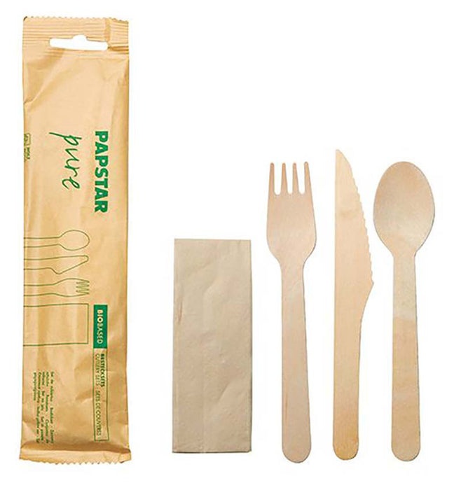 Besteck-Set aus Holz (Gabel, Messer, Löffel)