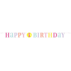 Buchstabengirlande 1. Happy Birthday Pink Dots ca. 182 cm 6 Ft