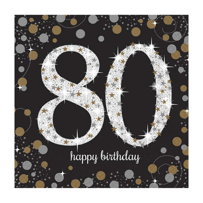Servietten Sparkling #80 Gold/Silber 33x33cm/16Stk