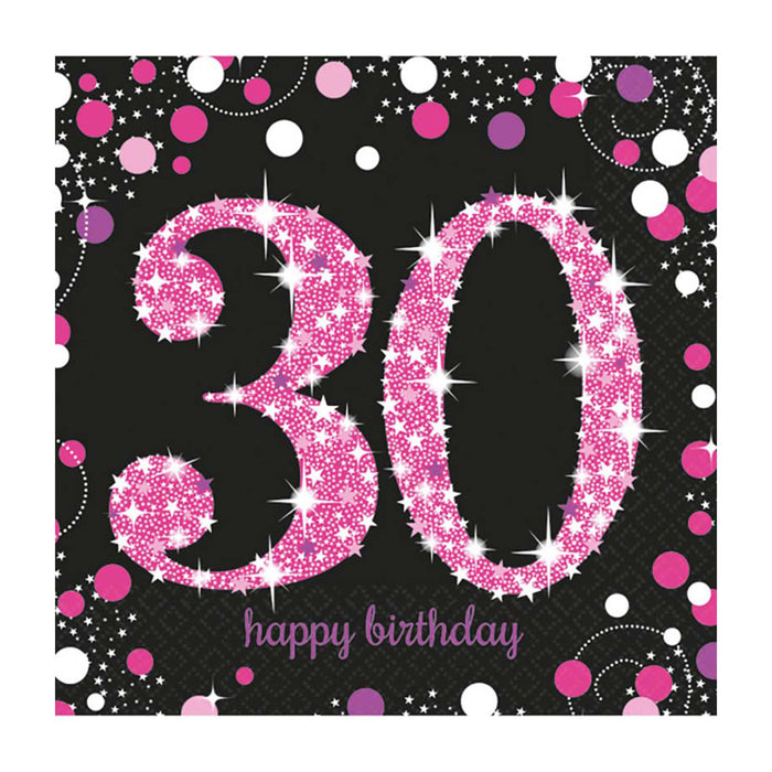 Servietten Sparkling #30 Pink 33x33cm/16Stk.