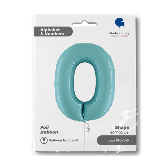 Riesenzahl Folienballon 40"/102cm | Pastel Blue #0