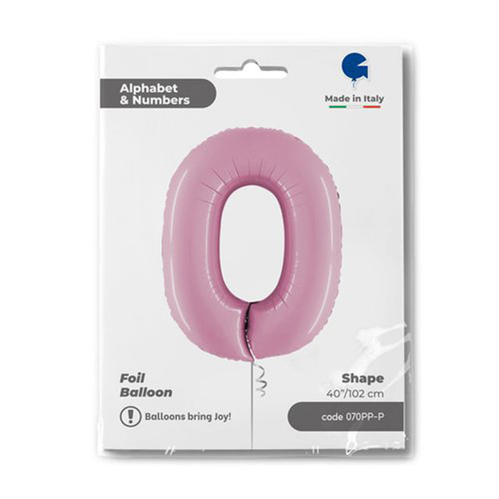 Riesenzahl Folienballon 40"/102cm | Pastel Pink #0
