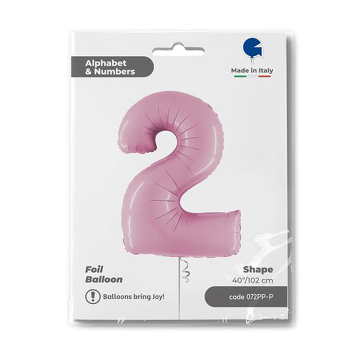 Riesenzahl Folienballon 40"/102cm | Pastel Pink #2