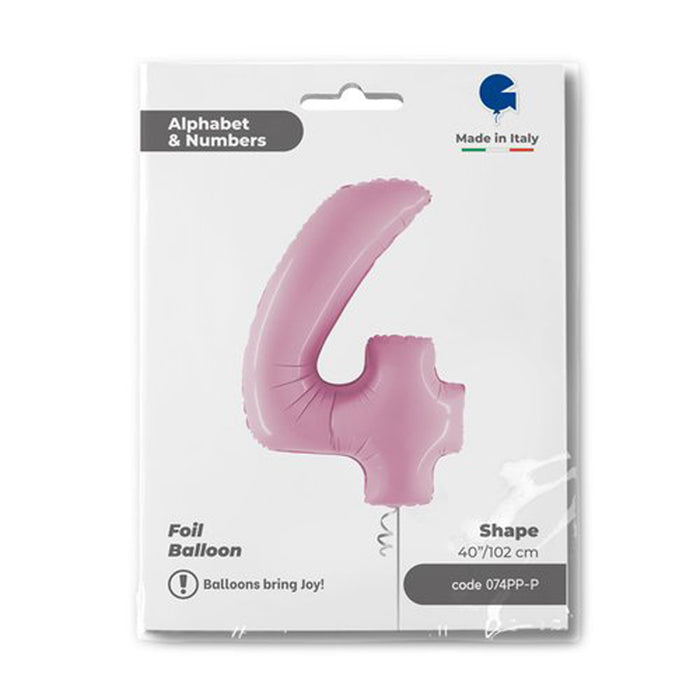 Riesenzahl Folienballon 40"/102cm | Pastel Pink #4