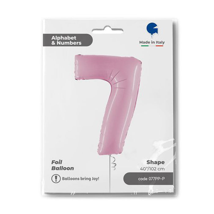 Riesenzahl Folienballon 40"/102cm | Pastel Pink #7