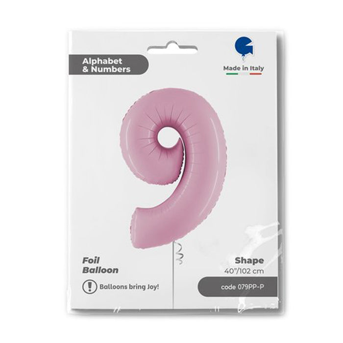Riesenzahl Folienballon 40"/102cm | Pastel Pink #9