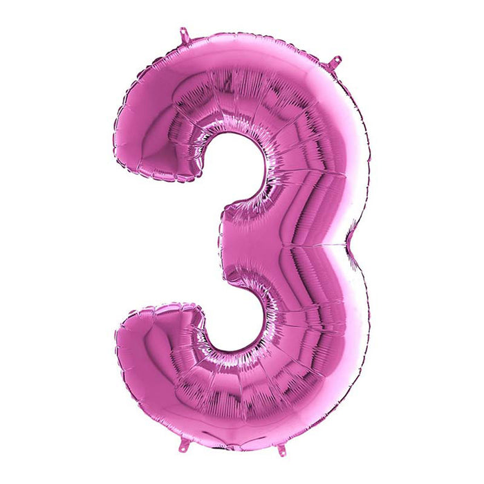Riesenzahl Folienballon 26"/66cm | Pink #3