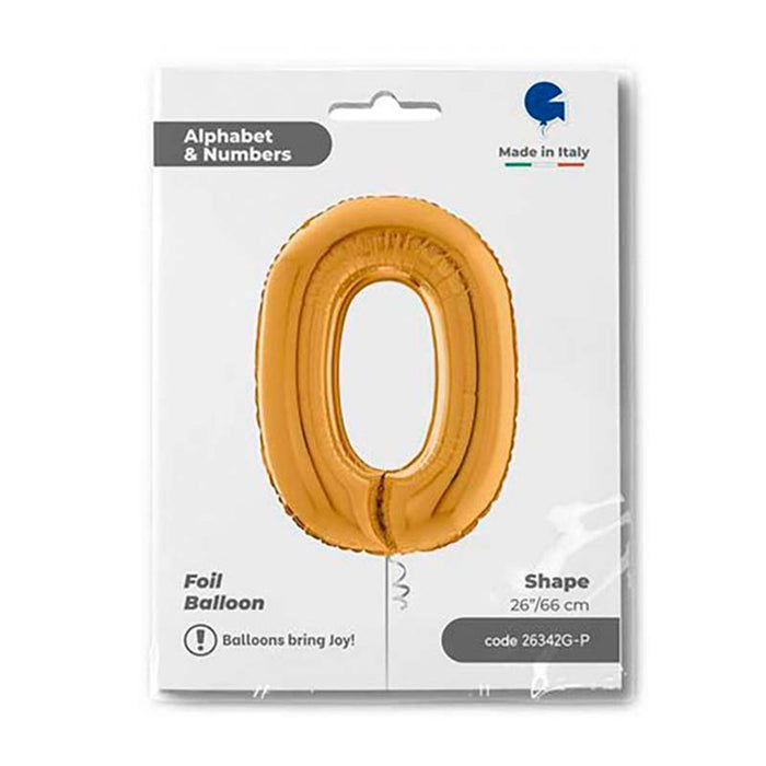 Riesenbuchstabe Folienballon 26"/66cm | Gold #O