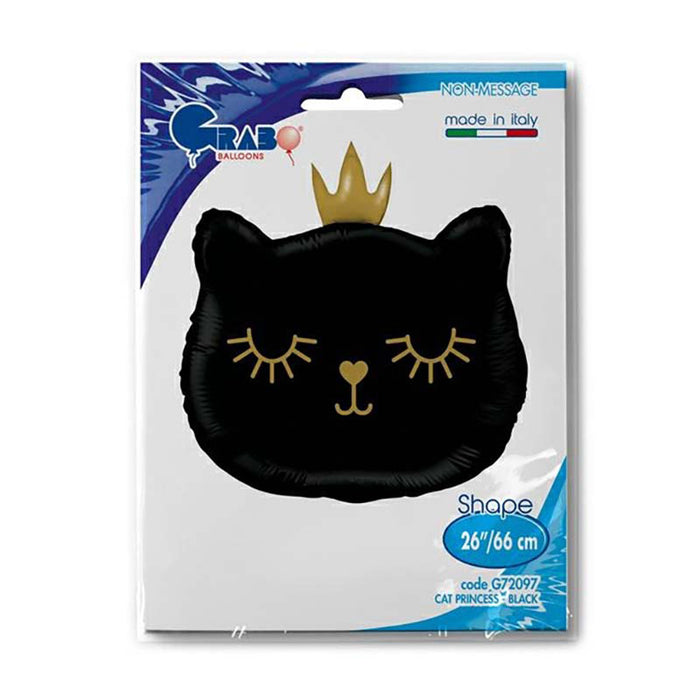 Shape Folienballon "Cat Princess Black" | 66 cm