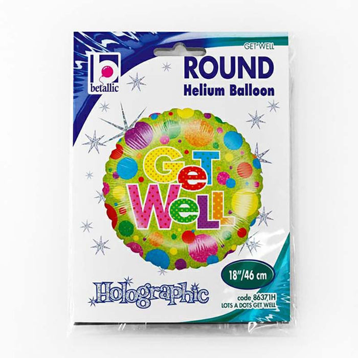 ABC18 Folienballon "Get Well Dots" | Ø 46 cm