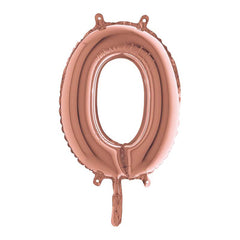 ABC Mini Zahlen Folienballon 14"/36cm | Rosegold #0