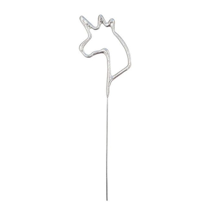 Wunderkerze ca. 18 cm Einhorn Silber