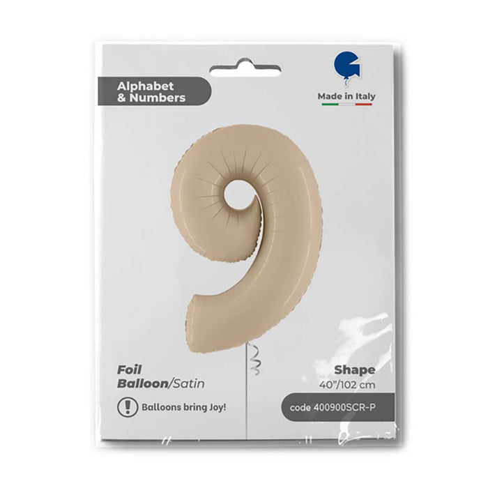 Riesenzahl Folienballon 40"/102cm | Satin Cream #9