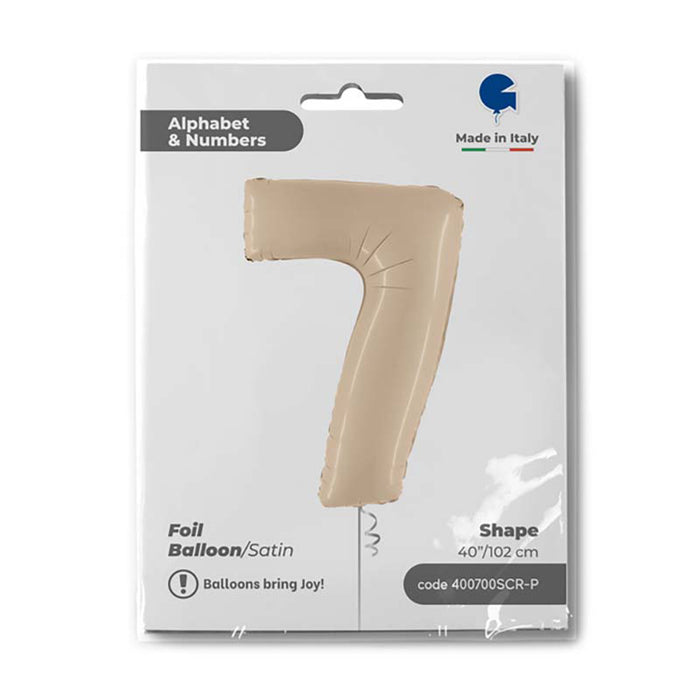 Riesenzahl Folienballon 40"/102cm | Satin Cream #7