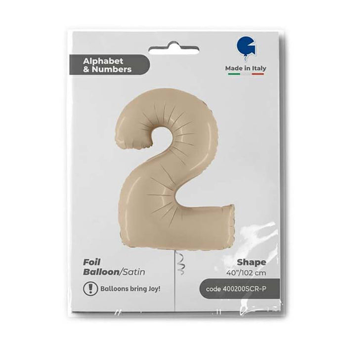 Riesenzahl Folienballon 40"/102cm | Satin Cream #2