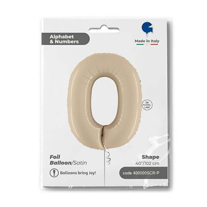 Riesenzahl Folienballon 40"/102cm | Satin Cream #0