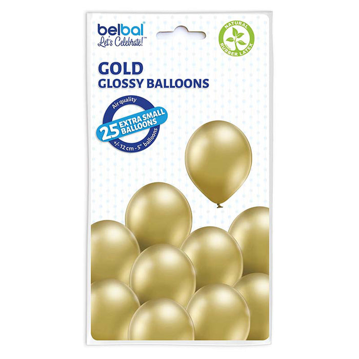 25 Stk. Luftballon Uni Glossy Ø 12cm | Gold