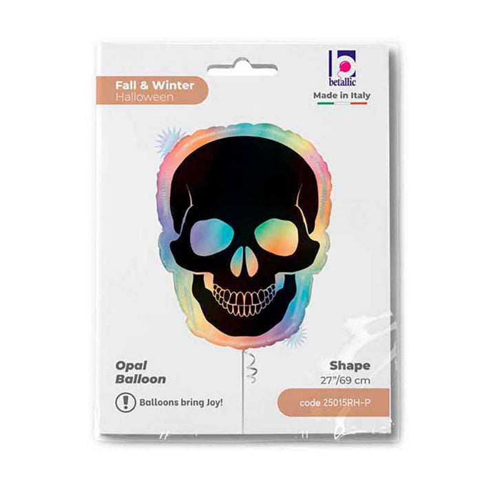 Shape Folienballon "Opal Skull Rainbow" | 69 cm