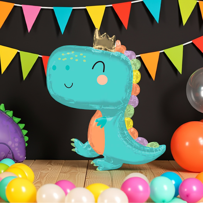 SuperShape Folienballon "Baby Dinosaurier" | 76 x 78 cm