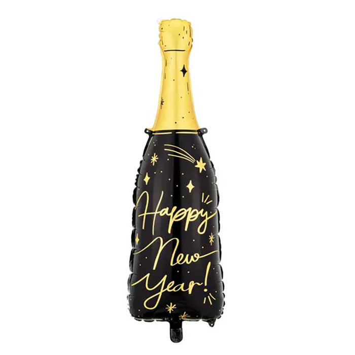 Shape Folienballon "Happy New Year" Flasche | 98cm