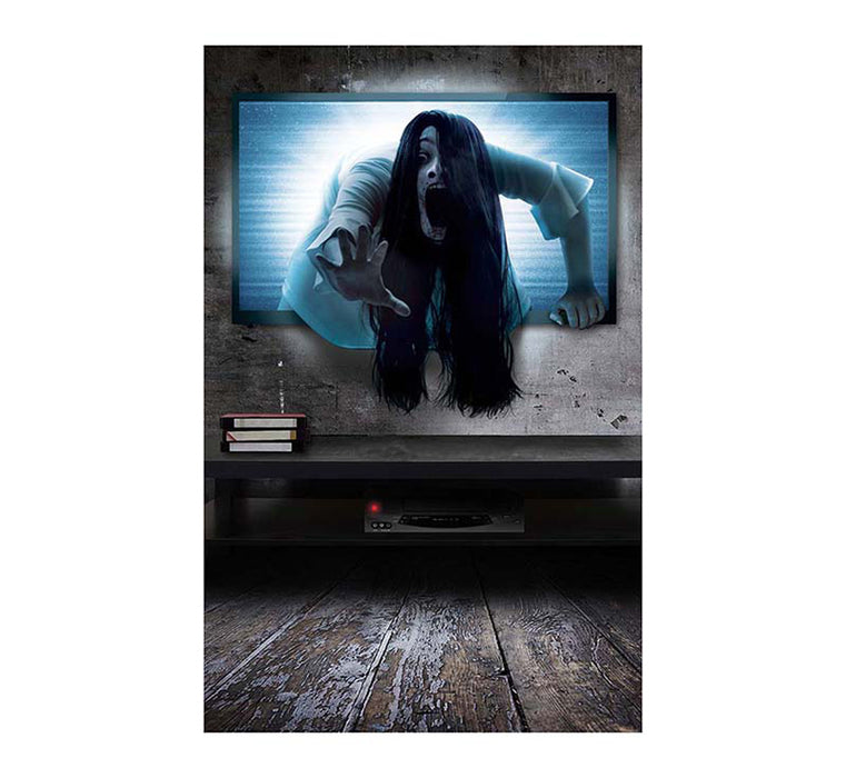 Wandaufkleber Horror Fernseher 70x80 cm
