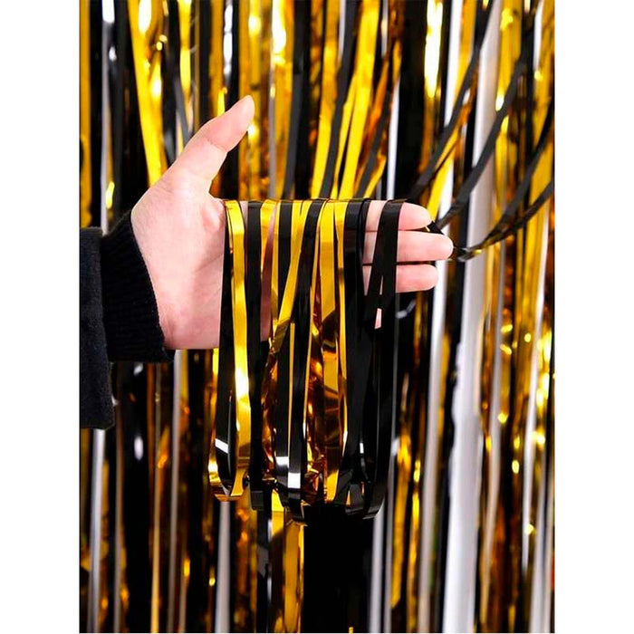Türvorhang Schwarz-Gold ca.1x2m