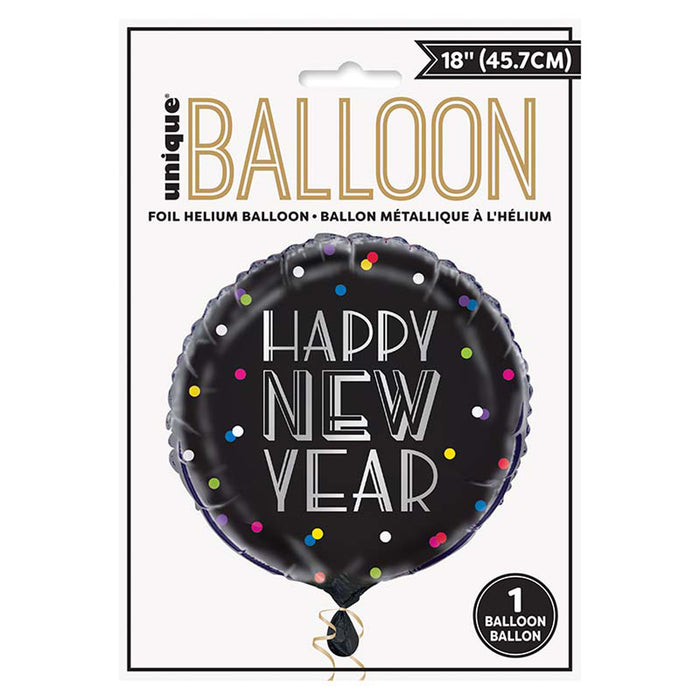 ABC18 Folienballon "New Year" Neon Dots | Ø 45 cm