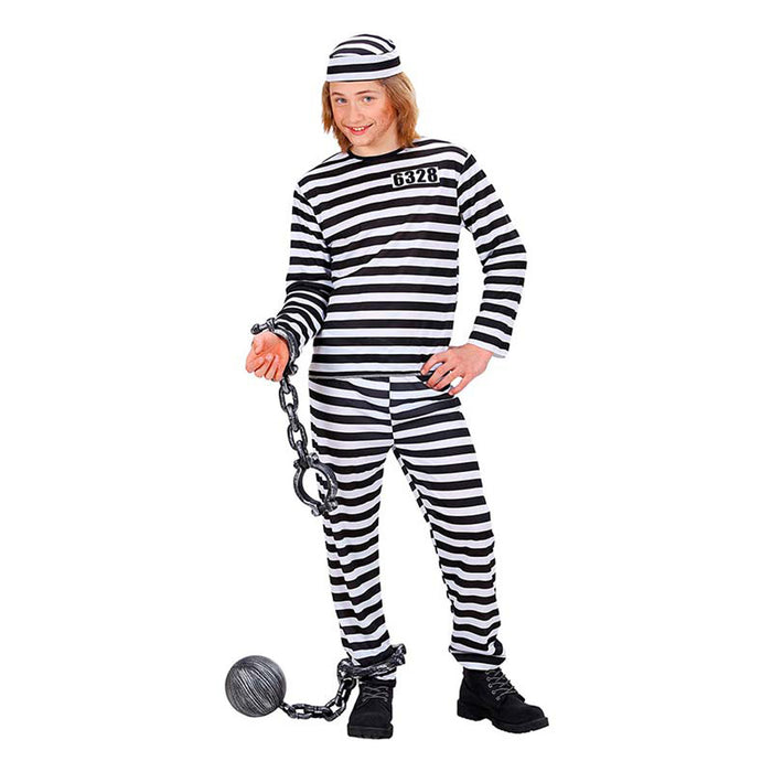 Kostüm Kid Sträfling Schwarz Weiß