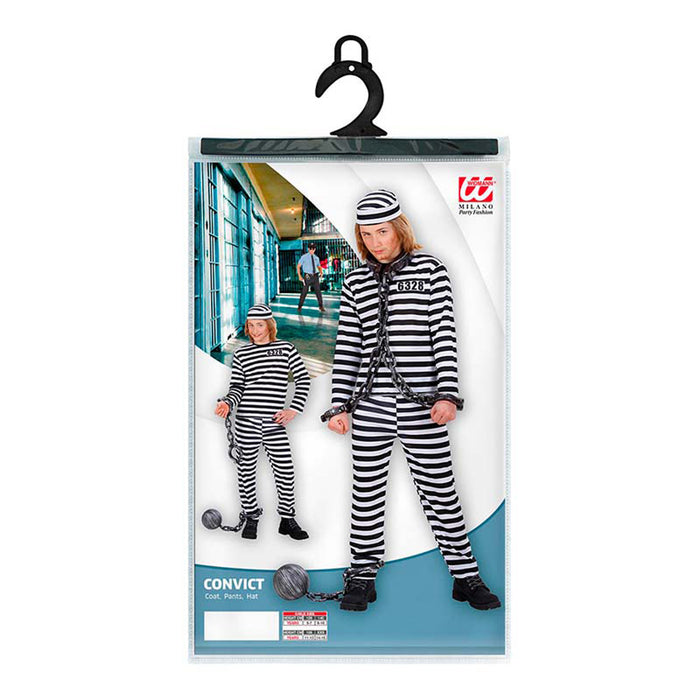 Kostüm Kid Sträfling Schwarz Weiß