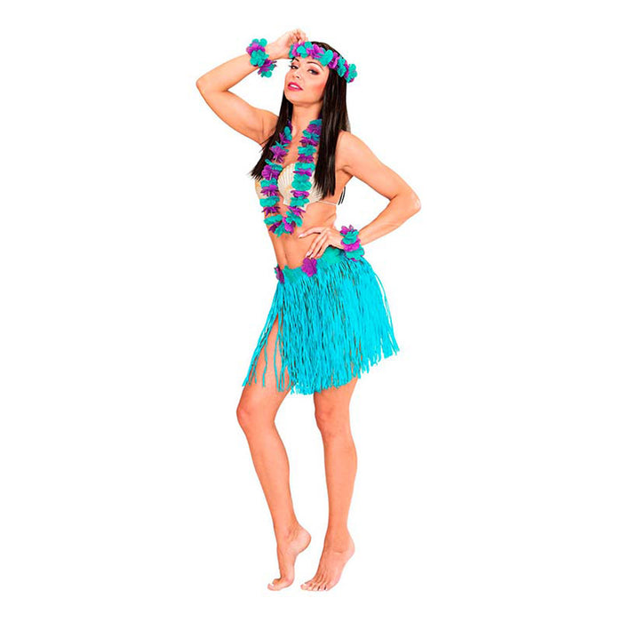 Kostüm Lady Hawaii Set Blau