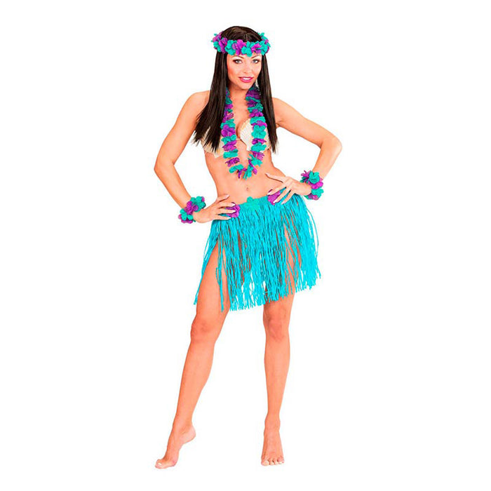Kostüm Lady Hawaii Set Blau