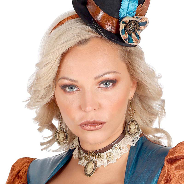 Schmuck Set Steampunk Halsband und Ohrringe