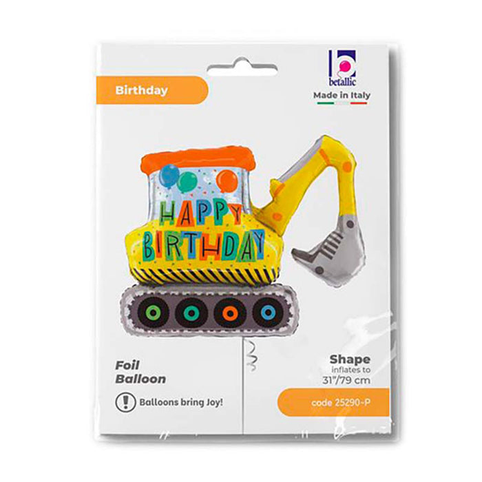 31" Shape Folienballon "Happy Birthday" Bagger | 79 cm