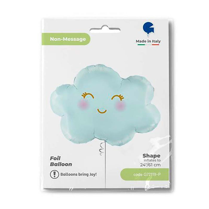 Shape Folienballon "Wolke" Blau Satin | 61 cm