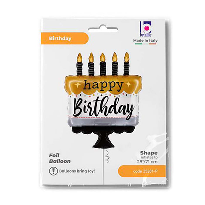 Shape Folienballon "Metallic Satin Bday" (G)