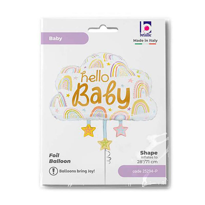 Shape Folienballon "Hello Baby" Wolke | 71 cm