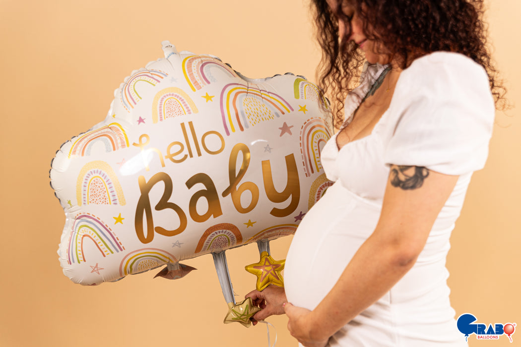 Shape Folienballon "Hello Baby" Wolke | 71 cm