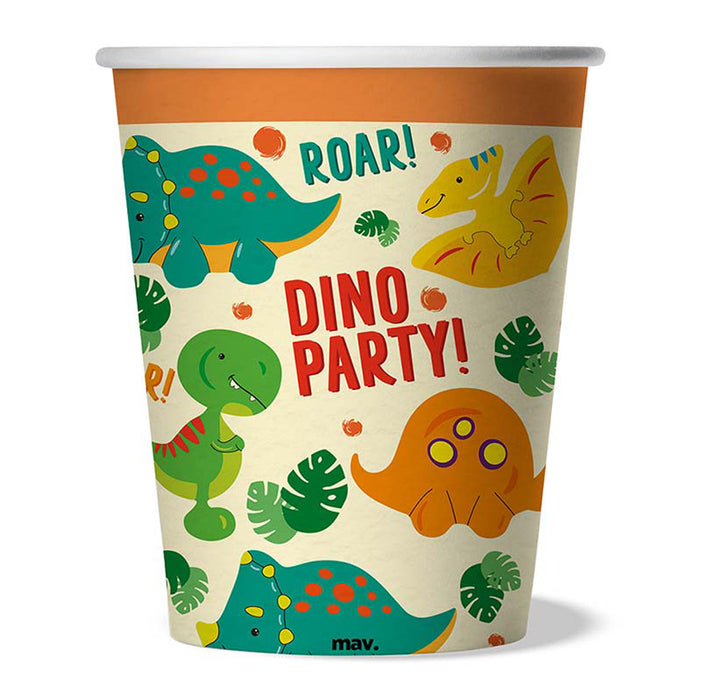 Pappbecher Dinosaurier 200ml/8Stk.