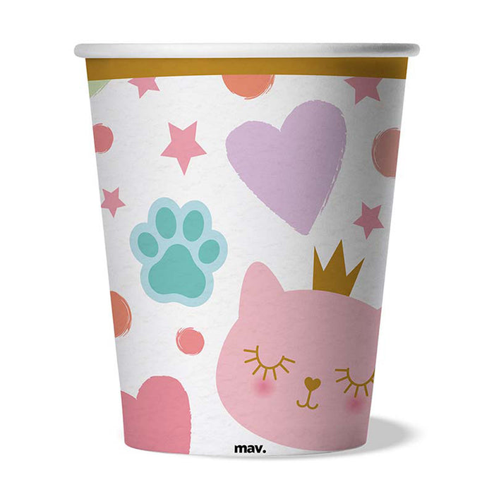 Pappbecher Cat Princess 200ml/8Stk.