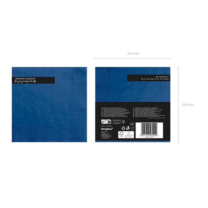 Servietten Uni 33x33 cm/ 20St. Marineblau