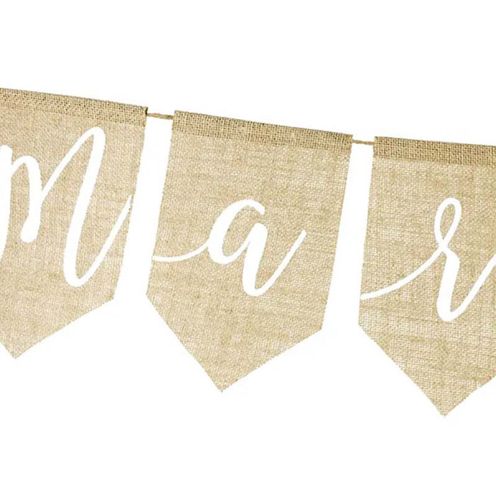 Buchstabengirlande Just Married, Jute, 23x185cm
