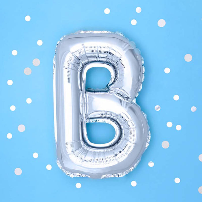 Buchstabe Folienballon Silber 35cm | # B