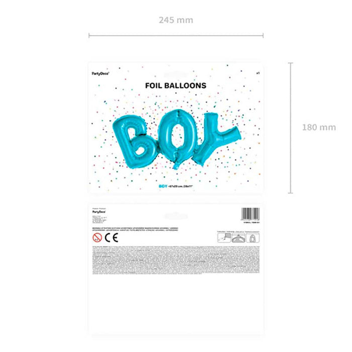 ABC14 Ballongirlande "BOY" 67x29cm | Blau Babyparty Dekoration fÃ¼r Jungs