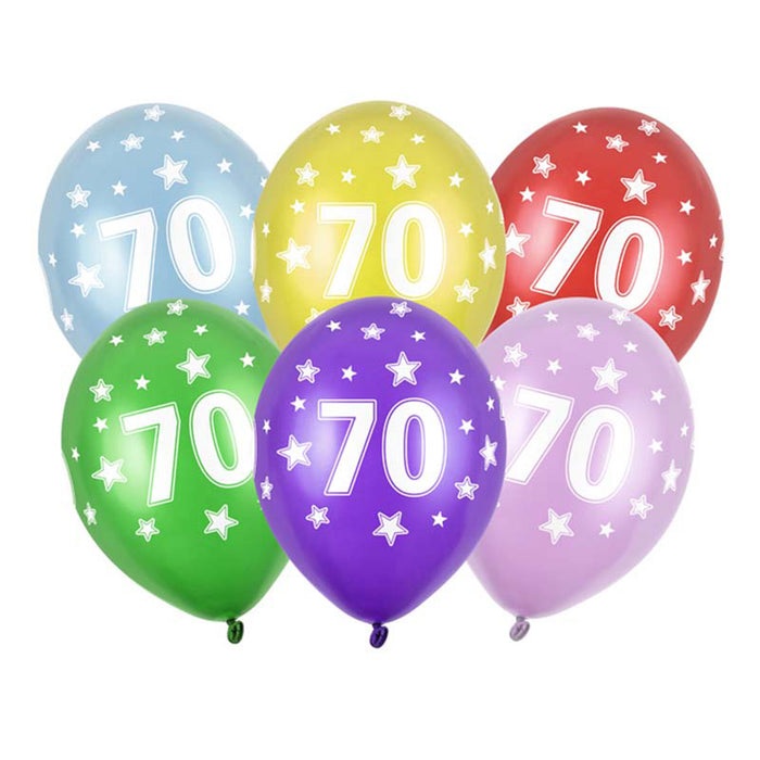 Latexballon Ø30cm "Happy Birthday" | 6 Stk. - Zahl #70
