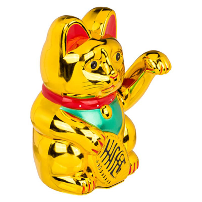 Dekoelement Winkekatze 20 cm gold
