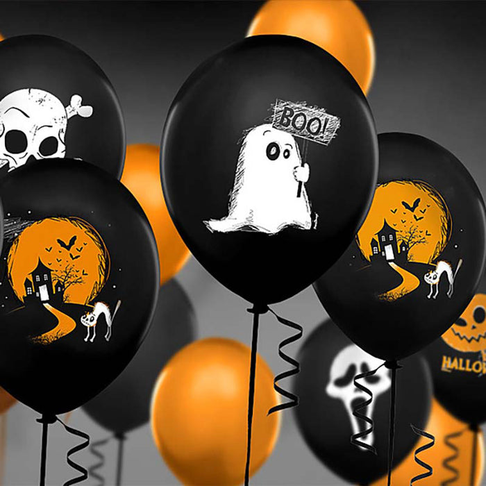 Latexballon Ø30cm "Geist" | 6 Stk. - Schwarz