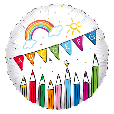 18"/Ø46cm Folienballon Schulanfang Alphabet - feiermeier Schulanfang